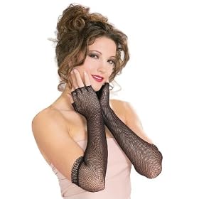 Womens Sexy Punk Long Black Fishnet Fingerless Gloves Adult