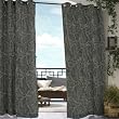 Belize Outdoor Grommet Top Curtain Panel in Black Size: 108 H x 50 W