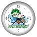 Silver Wall Clock of Comedic Gone Fishin' (Gone Fishing)