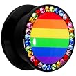9/16" Rainbow Flag Acrylic Stash Plug