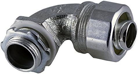 SAMIR ELECTRIC 90 Degree Liquid Tight Connectors, Angle Sealtight Connector, Malleable Iron 1/2"