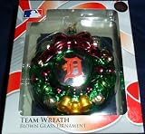 Detroit Tigers Blown Glass Team Wreath Ornament