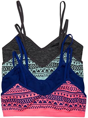 Caramel Cantina Big Girls 4 Pack Training Bras (Small, 4PK: Tribal)
