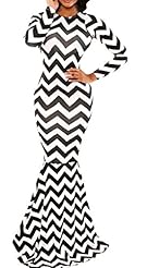 Sexy Mermaid Full Length Long Sleeves Scoop Neck General Print Polyester Bodycon Dress/Jumpsuit/Tunic 