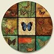 Lazy Susan (wood) ~ Butterfly Patchwork ~ 13.5 inches diameter ~ code 010