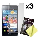 Three LCD Screen Guards / Protectors for Samsung Galaxy S II / GT-i9100