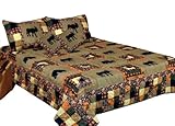 American Hometex Moose Medley Cotton Blend Queen Quilt Set