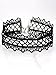 Simplee Womens Daisy Punk Gothic Long Black Lace Chain Necklace Stretch Tattoo Choker Elastic Tassel Necklaces