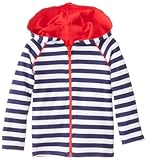 Zutano Little Boys' Primary Stripe Reversible Zip Hoodie, Navy/White, 4T