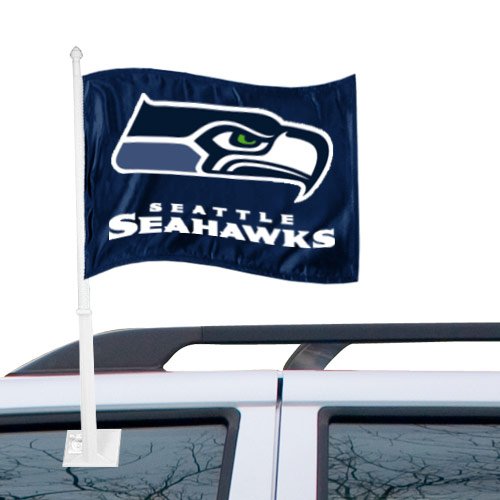 Seattle Seahawks Navy Blue Team Car Flag