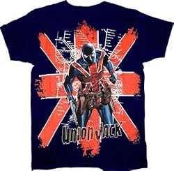 Marvel Comics Union Jack Navy T-Shirt Tee