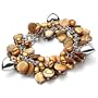 PearlsOnly Honey - Pearl with Heart Charms Champagne 6-7mm A Freshwater Pearl Bracelet