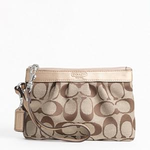 coach wristlets beige