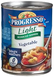 Progresso Light Vegetable Soup  Reduced Sodium, 18.5-Ounce Cans (Pack of 12)