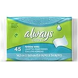Always Always Wipes Refill Lightly Scented 45 Count (Pack of 4)