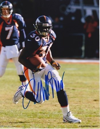 Terrell Davis Autographed/Hand Signed Denver Broncos 8x10 Photo - Super Bowl 32 and 33 Champion