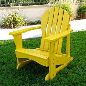 Patio kids adirondack rocker chair yellow cedar wood high back lead free by 