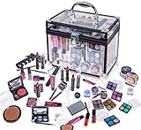 SHANY Carry All Trunk Professional Makeup Kit - Eyeshadow,Pedicure,manicure With Black Trim Clear Case