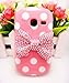 White Pink Cute 3D Bling Red Pink Bow Dot Pattern Case Cover For Samsung Galaxy Discover S730G S730M S740 R740C /Cricket, Centura S738C /Straight Talk /Net10 (Pink Bow)