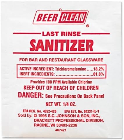 Wholesale CASE of 5 - Diversey Last Rinse Sanitizer -Last Rinse Sanitizer, 7gram, Powder, 100/pk, Chlorine/YW