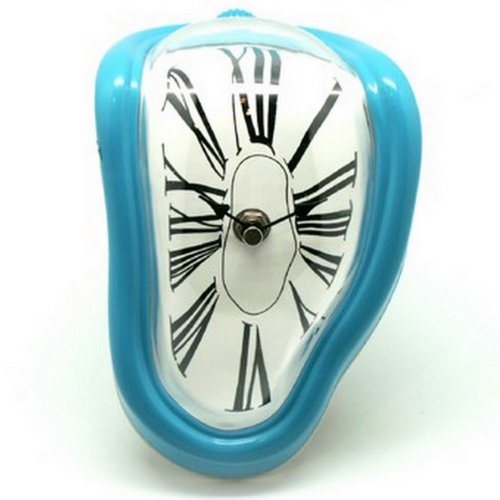 Retro Light Blue Modern Novelty Salvador Dali Desk/Shelf Melting Clock