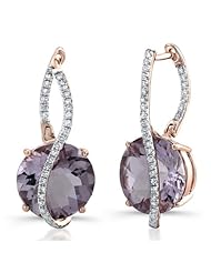 Victoria Kay Gemstone and 2/5ct White Diamond Swirl Earrings in 14k White Gold (IJ, I1-I2)