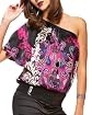 Silk Luxe Leaf One-Shoulder Top main image