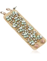 Betsey Johnson "Mint Multi" Crystal Gem Wide Bracelet, 7.5"