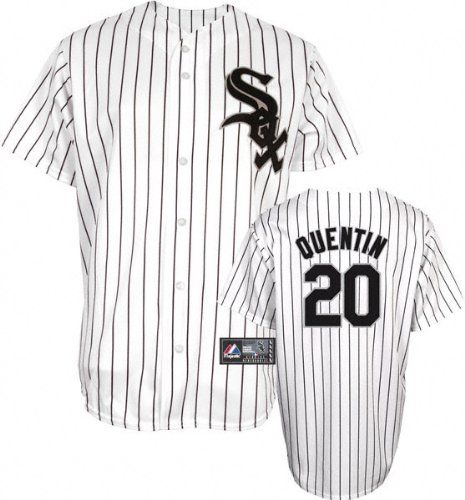 MLB Men's Chicago White Sox Carlos Quentin White/Black Pinstripe Home Short Sleeve 6 Button Synthetic Replica Baseball Jersey Spring 2012  (White/Black Pinstripe, Medium)