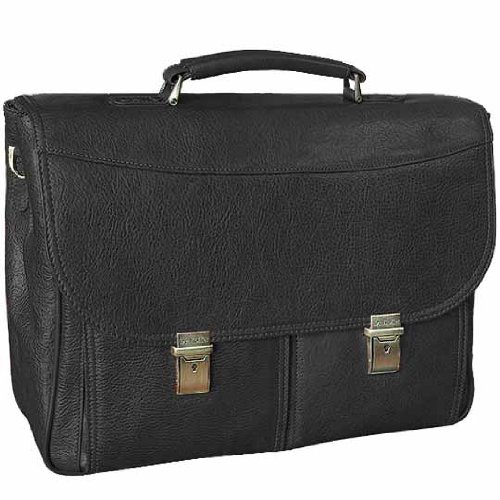 Larry Flapover Briefcase Leather/Color: Karelia Black