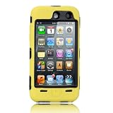 NTK Premium For iTouch iPod Touch 4 4G Silicone Case with Hard Shell Inside Case With Built In Touch Screen Protector Film 2 Layer Case (Yellow)