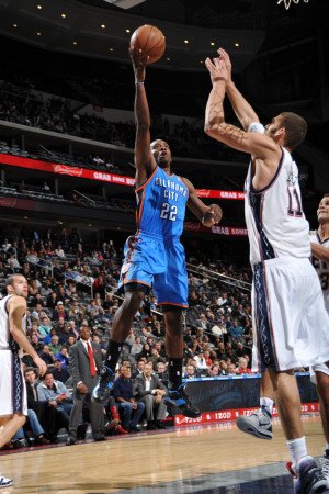 Oklahoma City Thunder v New Jersey Nets: Jeff Green Photographic Poster Print by Jesse D. Garrabrant, 24x36
