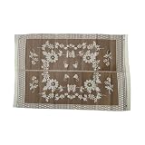 Patio Mats 013 9' x 12' Beige Floral Pattern Reversible Patio Mat