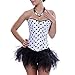 Muka Black Polka Dot Burlesque Corset Bustier Lingerie Top Halloween Costume