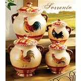 Sorrento 4 Piece Rooster Canister Set