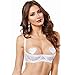 Dreamgirl Women's Sexy and Elegant Satin Open Cup Underwire Shelf Bra, White, 34