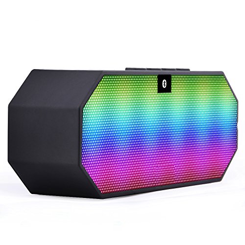 Ecandy Wireless Bluetooth Speaker with LED ,FM Stereo/Phone Answering/Micro SD Card Input/Line Input. ultra-small size ,Powerful Sound Speaker,Hand-free Calls w/microphone for hands-free speaker phone calling,video chat,Skype,Portable Speaker for Iphone 6,5s,4s,Samssung Galaxry S3 S4 S5 Note 2,3,4,LG ,HTC ,Kindle Fire ,Most Android Phones and other Enabled bluetooth devices (Black)