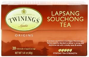 Twinings Lapsang Souchong Tea, Tea Bags, 20-Count Boxes (Pack of 6)
