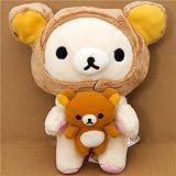Rilakkuma plush toy white bear with bear hatIMAGE