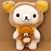 Rilakkuma plush toy white bear with bear hat_s-1