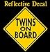 Twins on Board Decal Black & Yellow Reflective