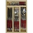 Laguiole Red Handled 24 Piece Cutlery Set