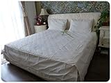 Elegant Embroidery/Jaacquard Cotton King Bed skirt set-PINK
