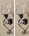 Traditional Hammered Glass and Metal Wall Votive Sconce Candle Holder Set of 2