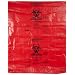 Bel-Art 131643138 Polypropylene Red Biohazard Waste Disposal Bag, 25-35 Gallon Capacity, 31" Width x 38" Height x 1.5 mil Thick (Box of 200)