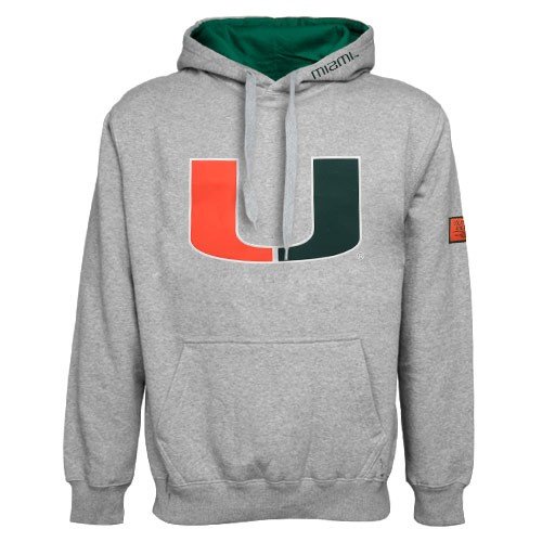 NCAA Miami Hurricanes Ash Automatic Hoody Sweatshirt