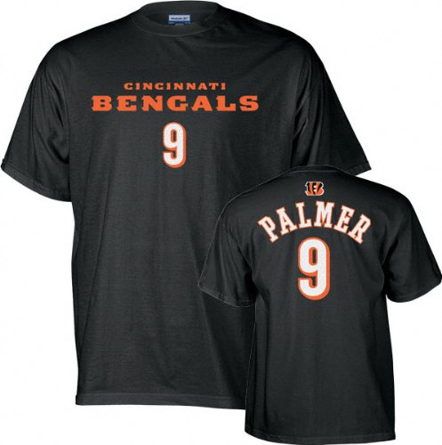 Carson Palmer Black Reebok Name and Number Cincinnati Bengals T-Shirt