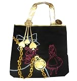  : Loop NYC Disney Couture Alice In Wonderland Soft Cotton Canvas Shoulder Tote Bag With Metallic Trim