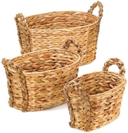Koehler Home Holiday Decor Rural Oblong Modern Classic Woven Nesting Trio Baskets