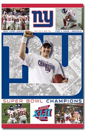 New York Giants Super Bowl Champions Poster ~ Tickertape Celebration ~ 22x34